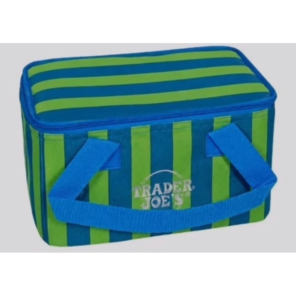 Trader Joe's 2026 Blue Striped Mini Insulated Lunch Tote Bag Limited Edition NWT